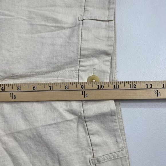 Loft Linen Blend Shorts 12 Cream Chino Neutral Casual Everyday Summer Outfit - Picture 8 of 9